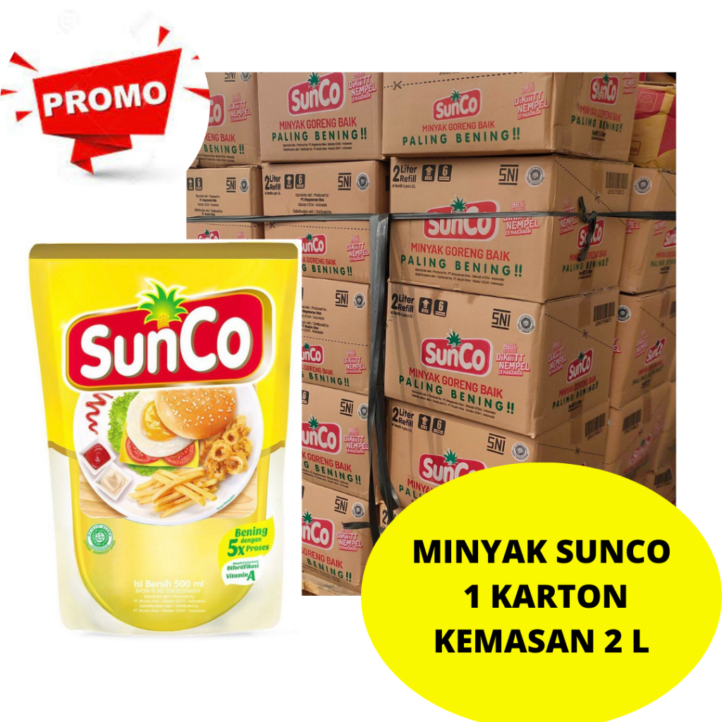 

[1 karton ] Minyak goreng Sunco Refil isi 6 x 2 Liter