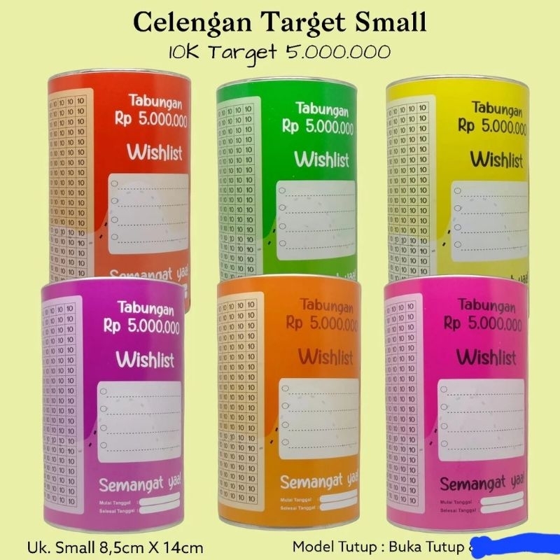 celengan target mini buka tutup