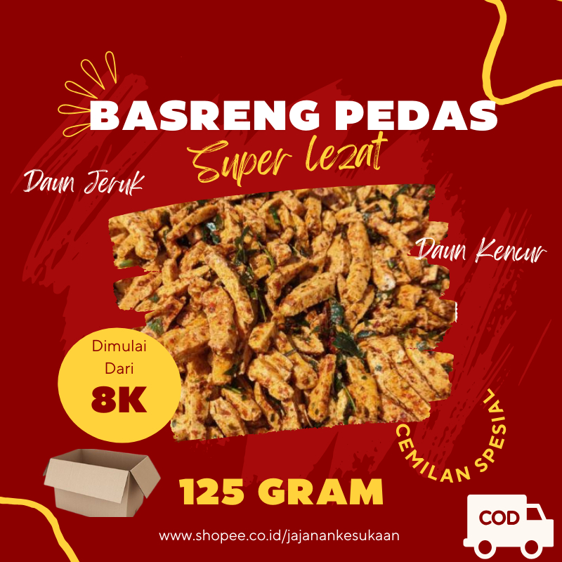 

Jajanan Kesukaan Basreng Pedas Daun Jeruk Sultan 125 Gram Snack Cemilan Camilan Makanan Ringan GRATIS Packing KardusCOD