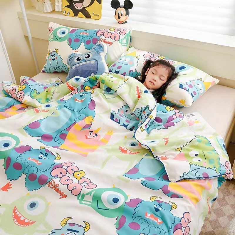 Bedcover Set sarung bantal jumbo bahan adem  tebal premium lembut motif polos lotso kartun karakter 
