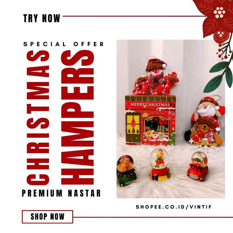 

Hampers Natal premium nastar isi 15 hadiah gantungan