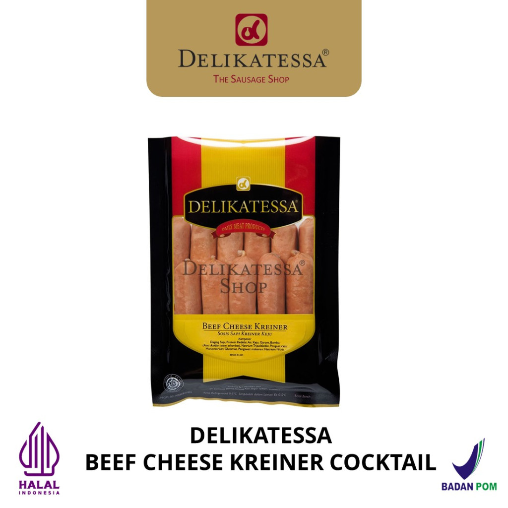 

DELIKATESSA Beef Cheese Kreiner Cocktail 320 gr Sosis Sapi Jumbo Bakar Keju Mini Horeca Halal