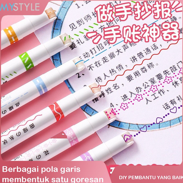 

Sal3 MYSTYLE SJ7008A-6 SPIDOL UNTUK MENGGARIS BUKU TULIS ANEKA EL DAN WARNA 1 PACK 6 PCS MOTIF BEDASEPERTI STABILO [166]