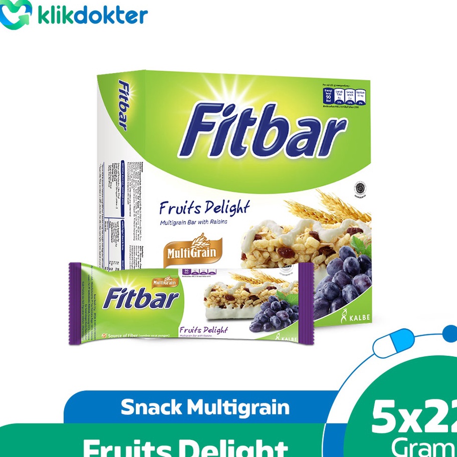 

Ready stock Fitbar Multigrain Fruits Delight 5x22gr