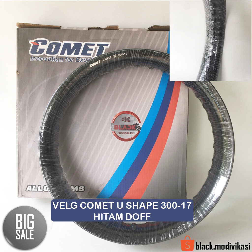 Velg Alloy Rims Comet Type U SHAPE UK 300 350 Ring 17 Warna Hitam Silver COMET (BIG SALE)