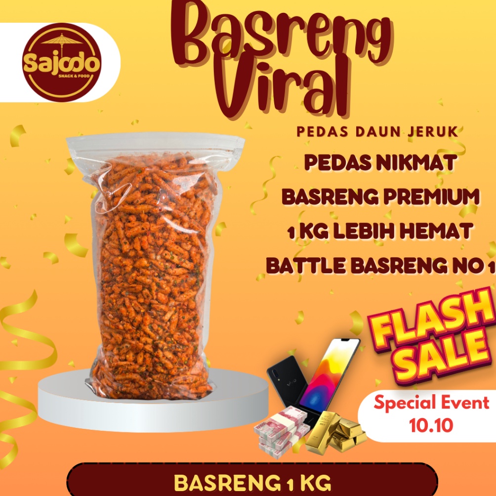 

[✤T76➤] [FLASH SALE] Basreng Pedas Daun Jeruk Sajodo Snack - 1kg Get it now
