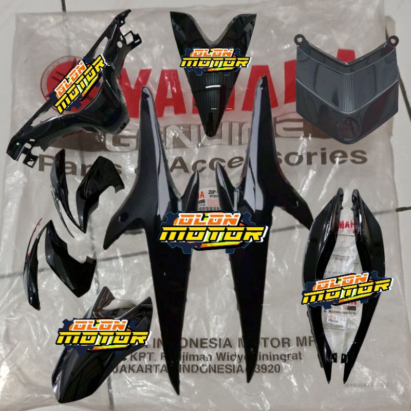 PAKET BODY HALUS FULL SET AEROX 155 OLD HITAM METALIK ORIGINAL YAMAHA