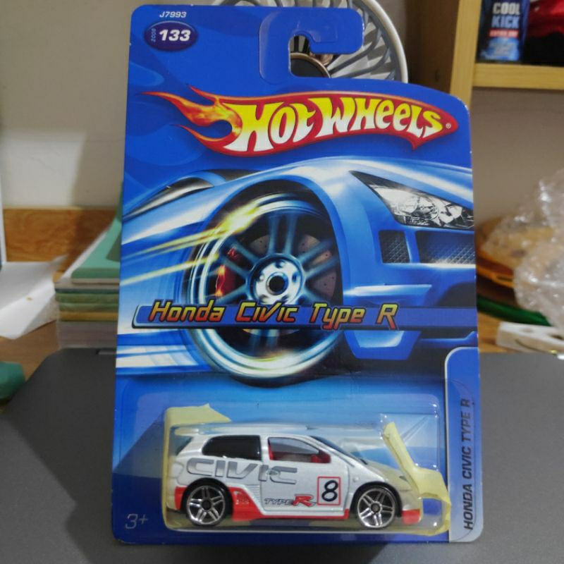 Hot Wheels Civic type R Blue Card Tampo 8