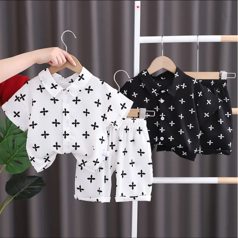 SETELAN ANAK LAKI LAKI SET BAJU DAN CELANA PENDEK BAYI LAKI LAKI UMUR 1TAHUN-5TAHUN