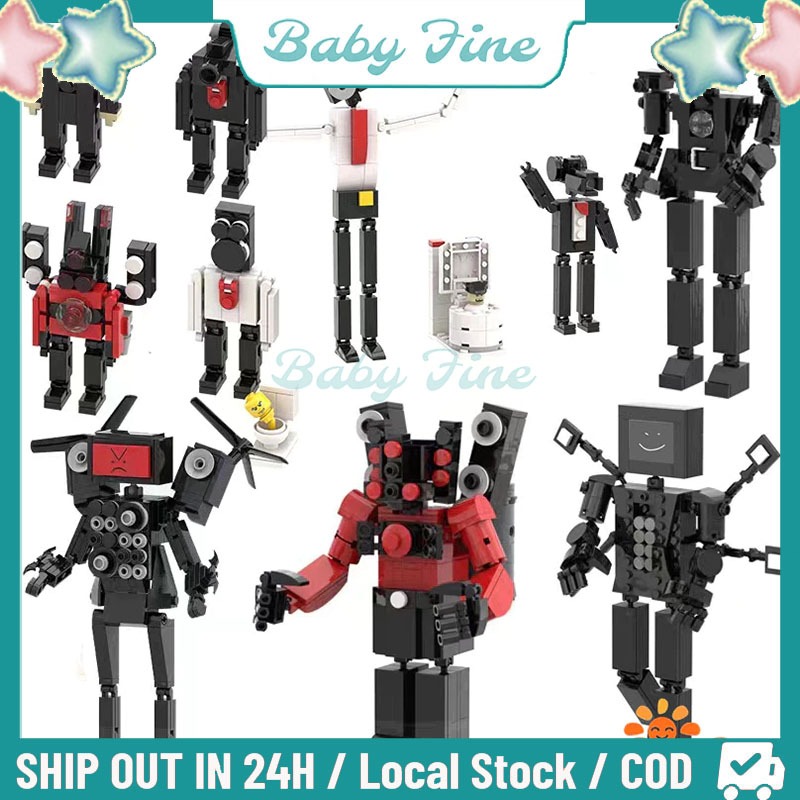 Ready Stock Skibidi toilet Building Blocks Titan Model robot boneka speaker man Speakerman TV Man Mo