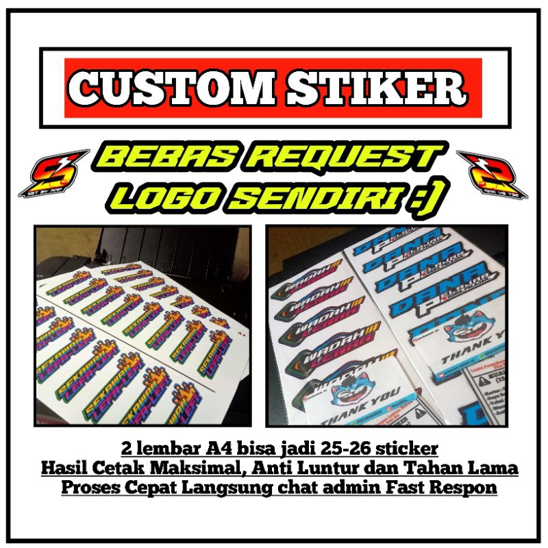 

STIKER CUSTOM 1 PAK ( ISI 25 STIKER) BISA REQUEST