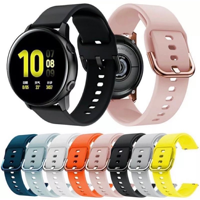 Strap Samsung Galaxy Watch 42mm 46mm SM-R800 SM-R810 Tali Jam Rubber Colorful Buckle Model Active