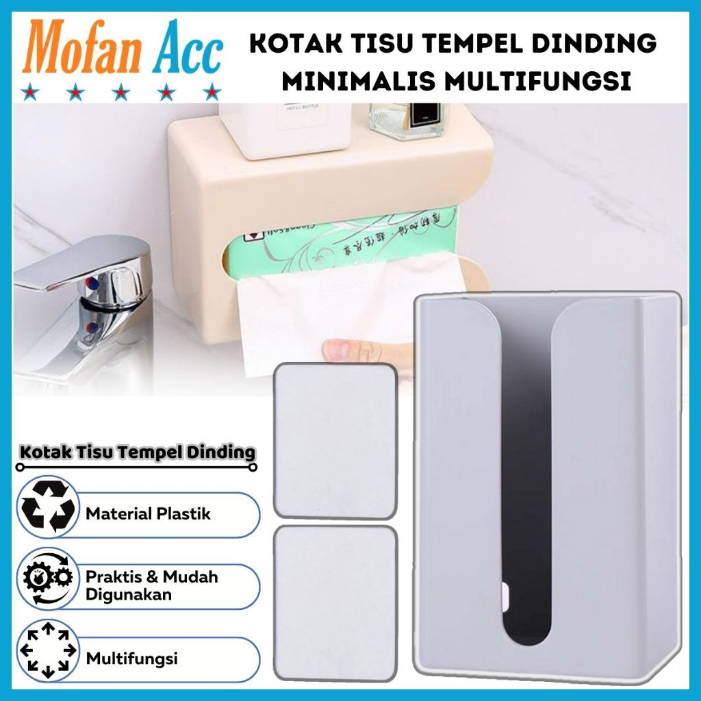 Kotak Tisu Tempel Dinding Minimalis / Tissue Box Wadah Gantungan Kertas Selampe Untuk Ruang Tamu Dap