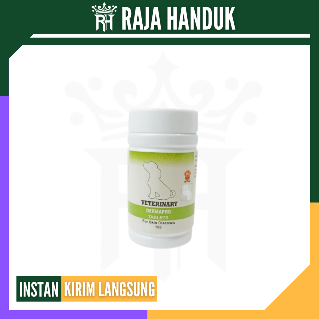 RH GROSIR: VETERINARY Dermapro DOG MEDIUM 100 Tablet / Obat Anjing Atasi Jamur Murah