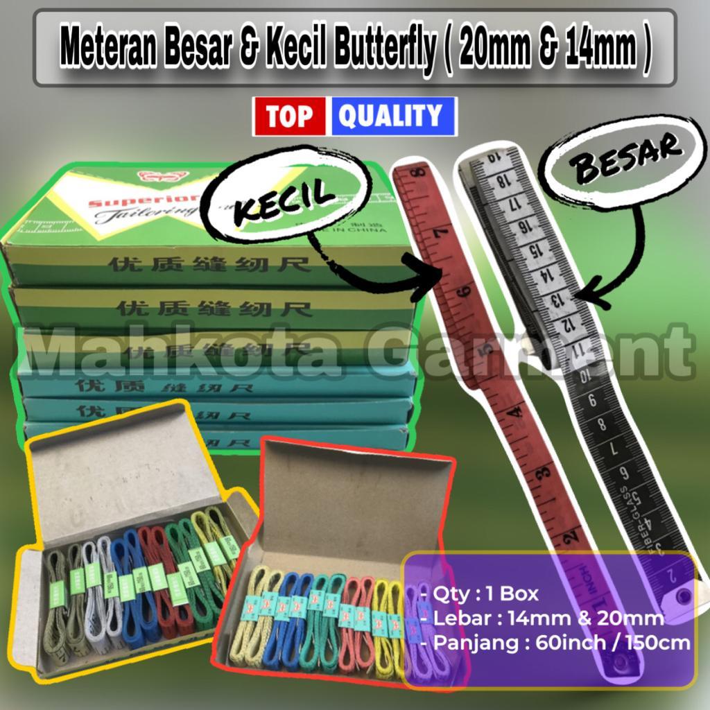 1 Box | Meteran BESAR KECIL Kain bahan Baju Badan 150cm / 60 inch Butterfly | Meteran Pola | Meteran