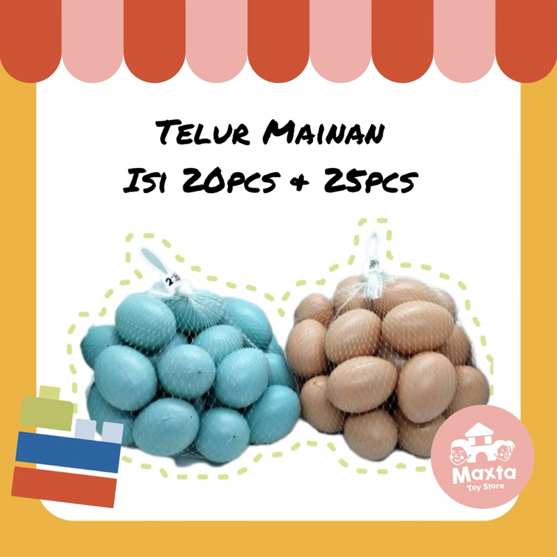 MAINAN ANAK TELUR PRANK/EGG TOY/TELOR AYAM DAN BEBEK PALSU isi 20pcs & 25pcs /keranjang
