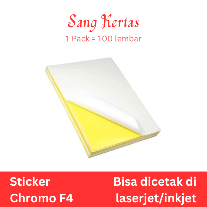 

Kertas Sticker Chromo F4 Isi 100 Lembar / Stiker Glossy Mengkilap F4