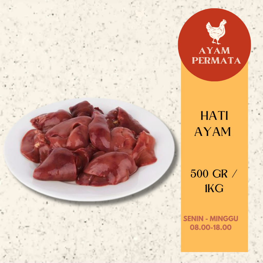 

Hati Ayam Premium NKV Halal 500gr 1kg Bersih - Chicken Liver Ayam Permata