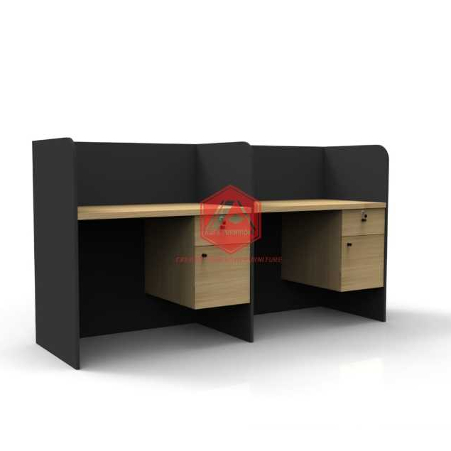 Meja Kerja Kantor Partisi Laci 2 Orang Memanjang Berjajar |Meja kubikal cubicel workstation Laci
