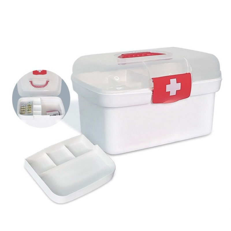 Kotak Penyimpanan Obat Kotak P3K First Aid Kit Box 2 Tingkat