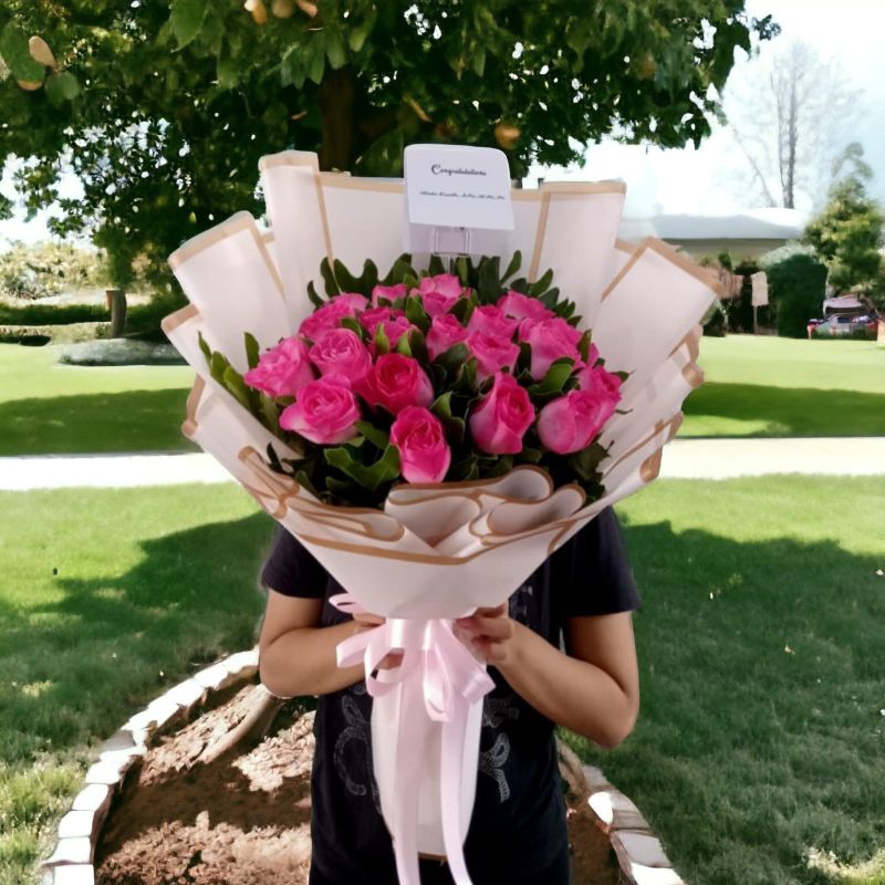 buket mawar asli mawar fushia buket hadiah
