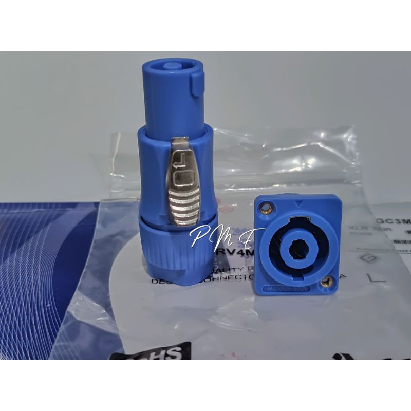 JACK SPICON BIRU KANCING + SOCKET SPICON BIRU. 1SET