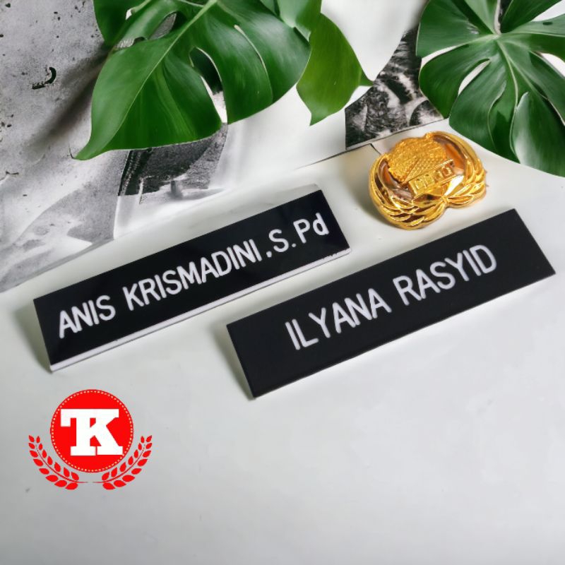 Papan Nama Dada Grafir Papan Nama Dada Plus Pin Korpri Kuningan Lencana Korpri