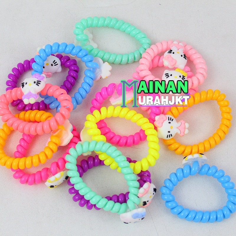 ACC GELANG HELLO KITTY SPIRAL KUNCIR RAMBUT CDA-207 IKAT RAMBUT KARAKTER KITTY ANAK PEREMPUAN