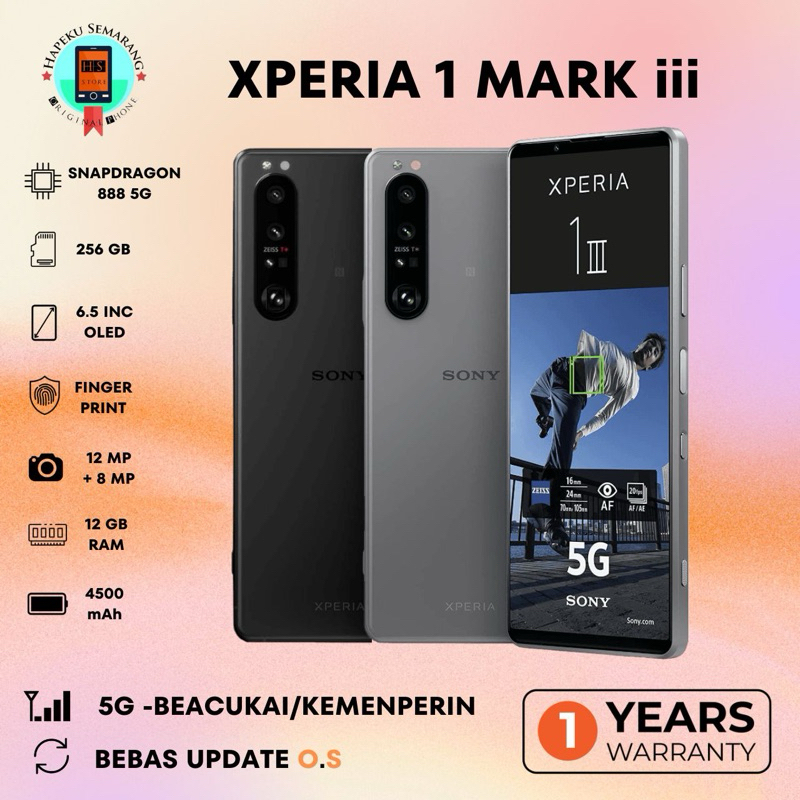 Sony Xperia 1 iii Mark 3 12/256GB Super Mulus Like New Bergaransi