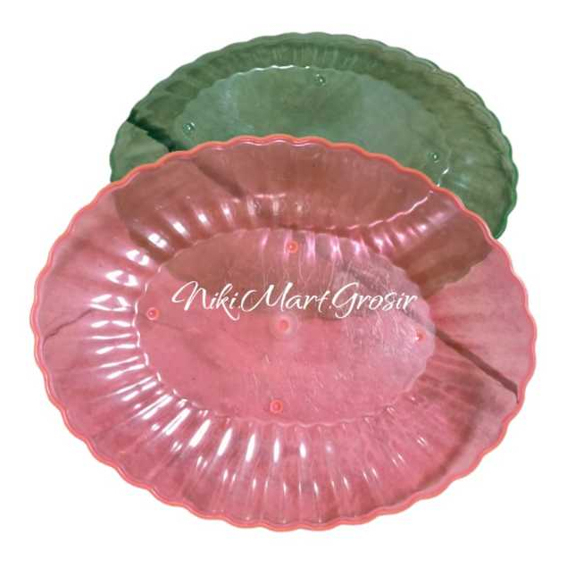 (10) Piring Oval Kerang Tanggung Bening / Lengser Oval Kerang Tanggung