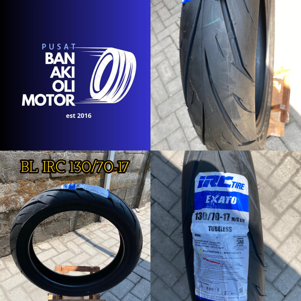 IRC- BAN LUAR IRC 130/70-17// BAN LUAR IRC UKURAN 130/70 RING 17 RX01/EXATO TUBLESS