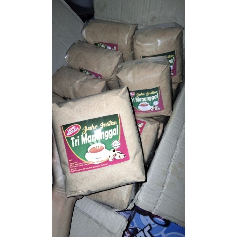 

Jahe bubuk instan siap seduh sudah tercampur gula