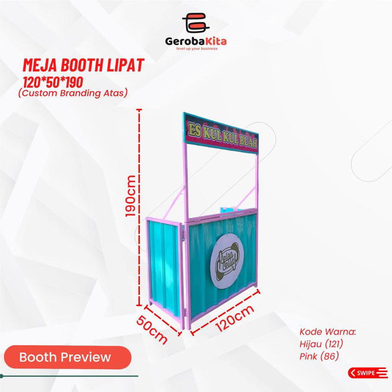 Booth Lipat Hollow 120x50x190