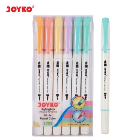 

[♕S95$] JOYKO HIGHLIGHTER PEN HL54 MARKER DUAL TIP SOFTLINER PASTEL HL 54 SET WARNA WARNI MARKER PENANDA BUKU SPIDOL COLOR STATIONERY ALAT TULIS ATK MURAH GROSIR [74]