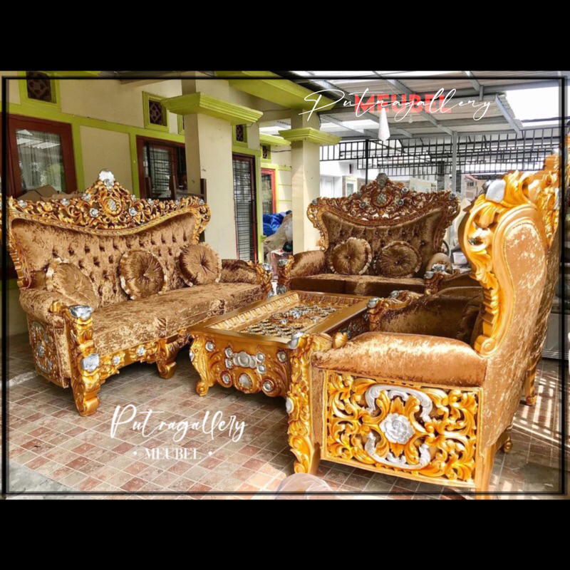 Kursi Sofa Tamu Bellagio Koper Full Ukir Kayu Jati Jepara