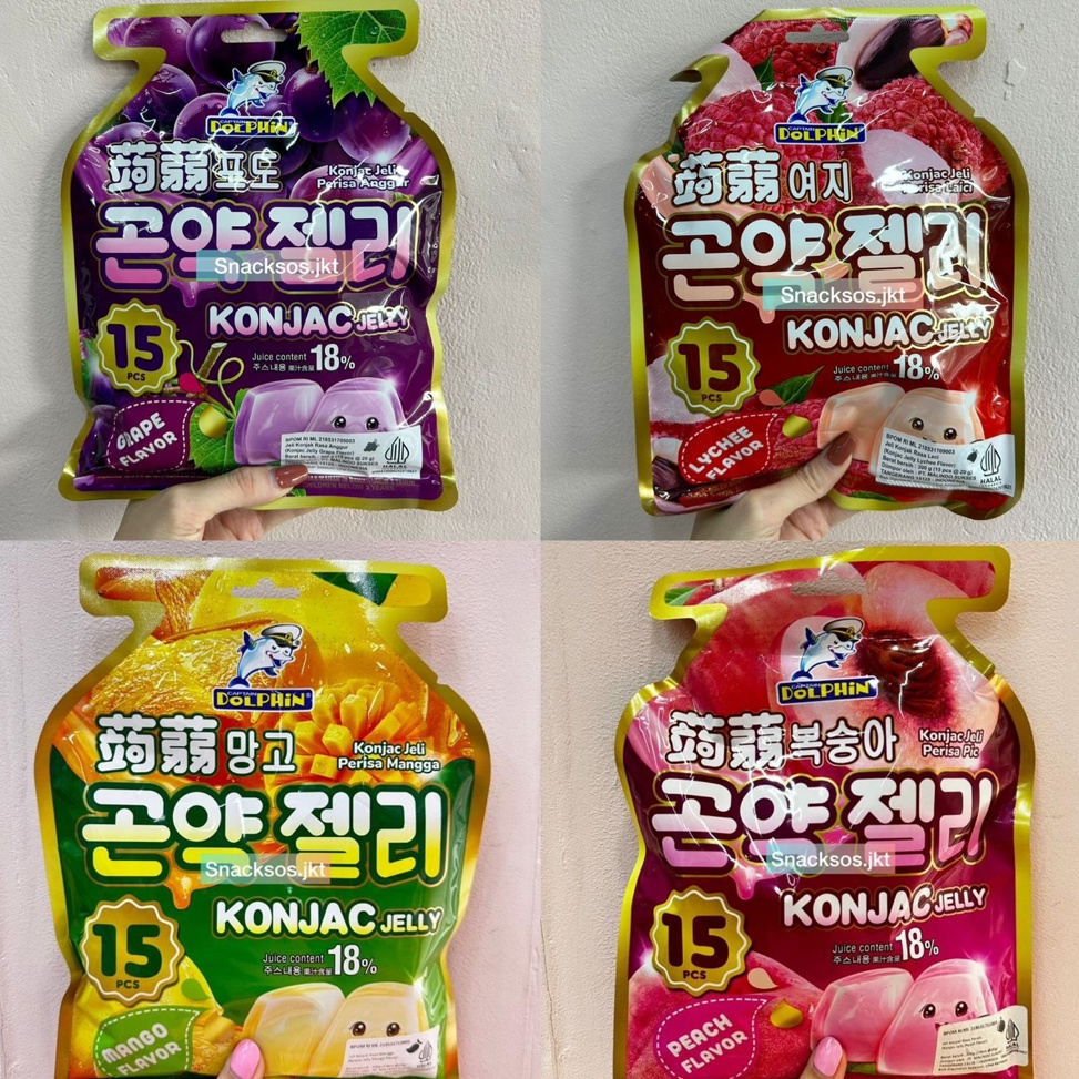 

[FJ7] [300GR = 15PCS] DOLPHIN KONJAC JELLY MANGO / PEACH / LYCHEE / GRAPE 42