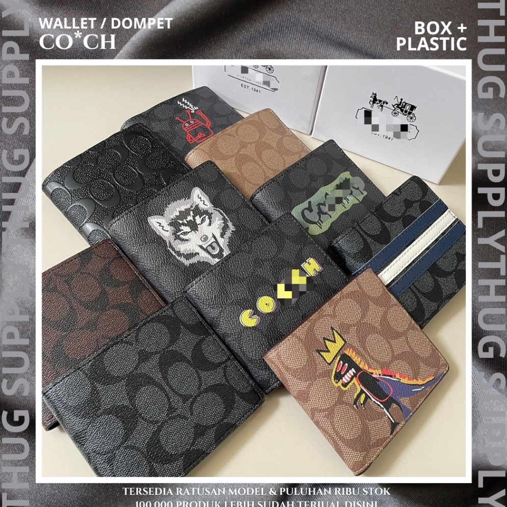 48 COACH WALLET MENS DOMPET PENDEK PRIA WOLF CAMO ARMY EMBOSS PACMAN STRIPE DINO REXY GRAFFITI ROBOT