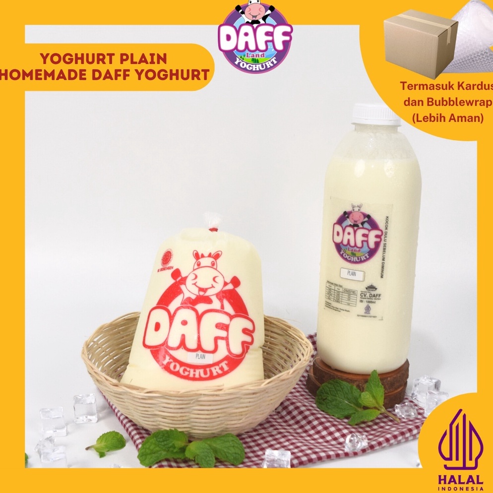 

[❅F20>] (BPOM) YOGURT PLAIN LOW FAT TEKSTUR KENTAL 100% ORIGINAL | DAFF YOGHURT Potongan