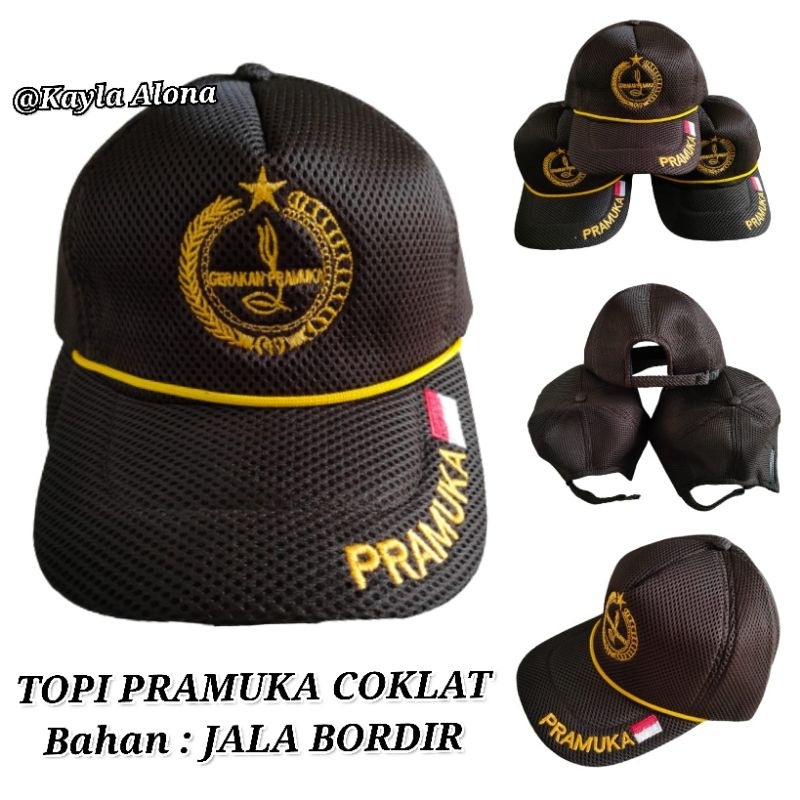 TOPI PRAMUKA COKLAT untuk PEMBINA