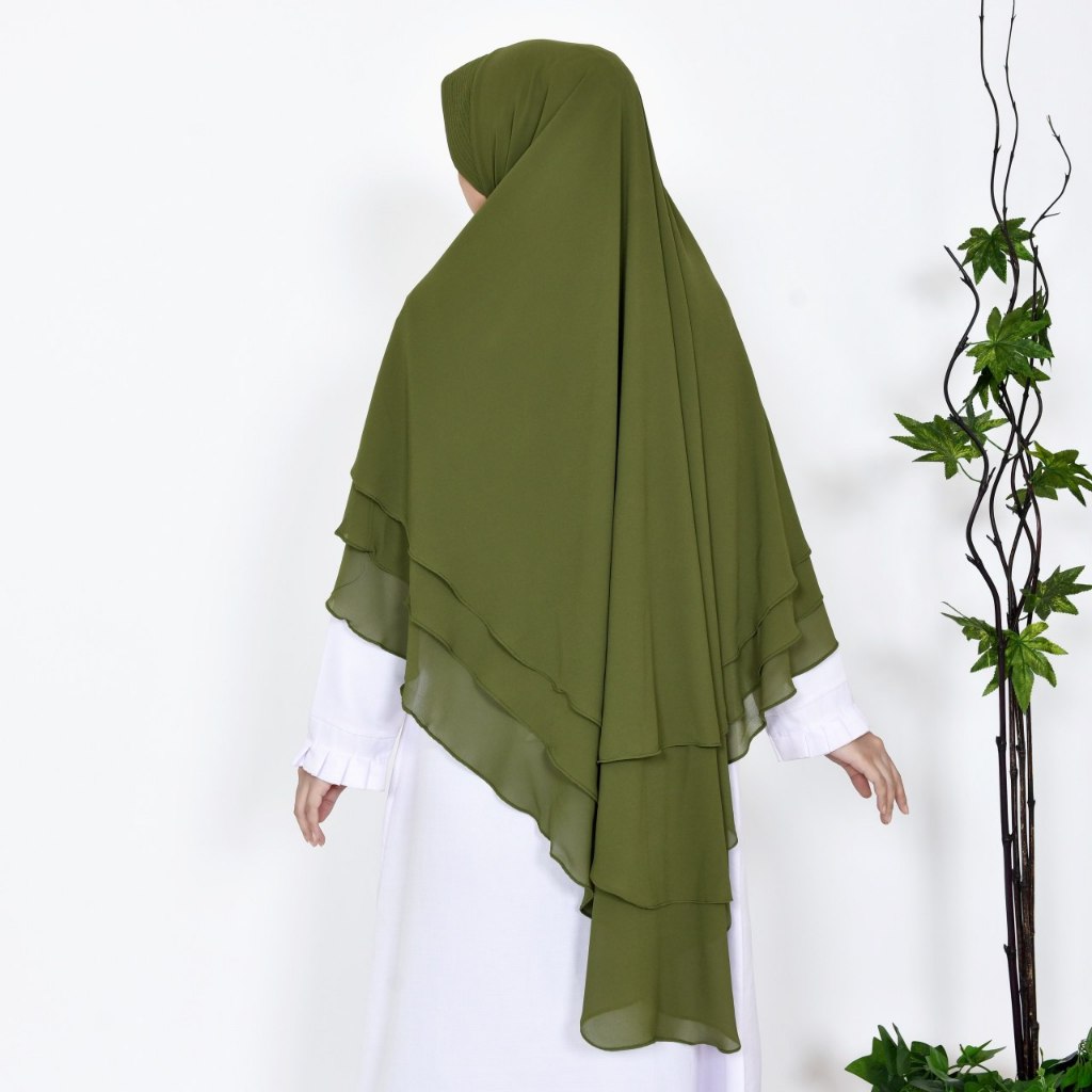 Sabrina Khimar Syari Tiga Layer Army