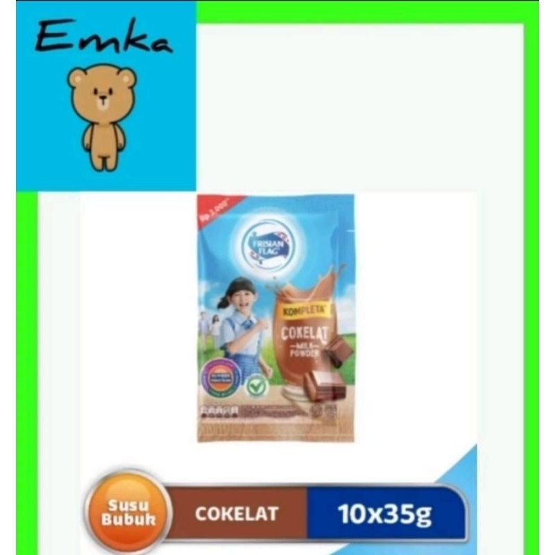 

susu kompleta cokelat milk powder Frisian flag 35 gr isi 10 biji