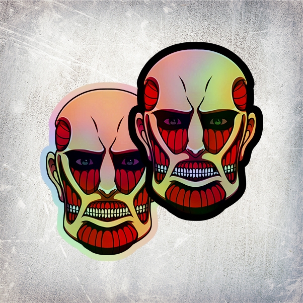 

STICKER HOLOGRAM ANIME COLOSSAL TITAN ATTACK ON TITAN (SHINGEKI NO KYOJIN)