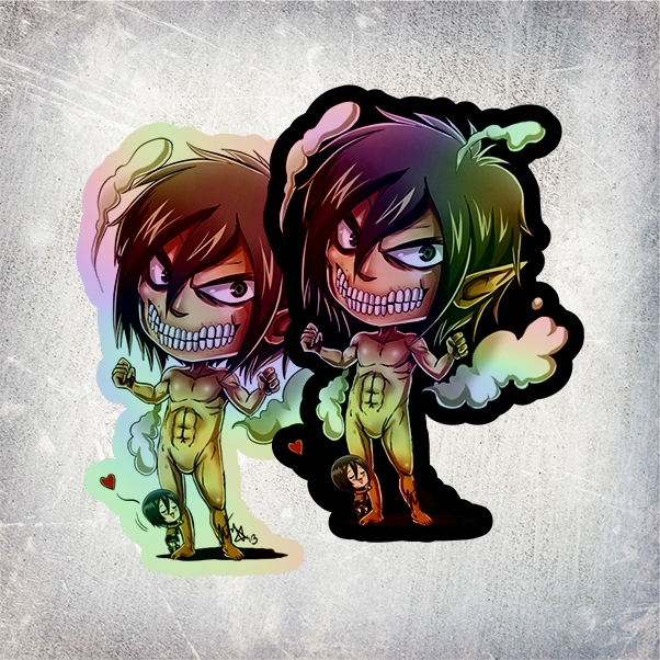 

STICKER HOLOGRAM ANIME CHIBI ATTACK TITAN ATTACK ON TITAN (SHINGEKI NO KYOJIN)