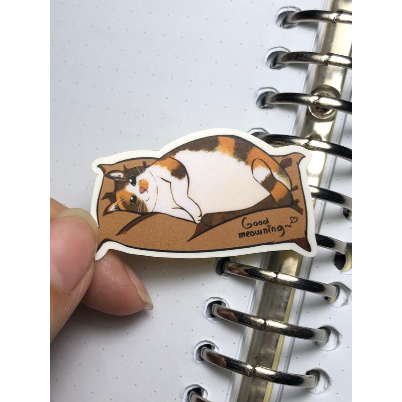 

Vinyl Sticker Morning Cat | Dekor Laptop Sticker DIY Diary Planner Notebook Scrapbook Aesthetic