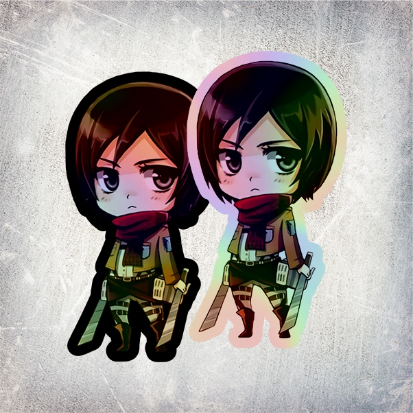 

STICKER HOLOGRAM ANIME CHIBI MIKASA ACKERMAN ATTACK ON TITAN (SHINGEKI NO KYOJIN)