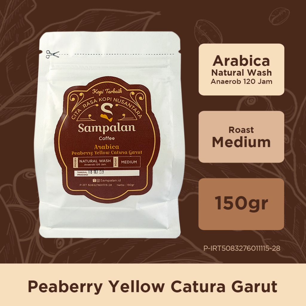 

Kopi Arabica | Peaberry Yellow Catura Garut | Medium Roast | Natural Wash Anaerob 120Jam | Kopi Sampalan