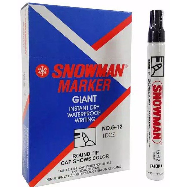 

0B7782 (12pc) SPIDOL PERMANEN SNOWMAN MARKER G 12 / SEPIDOL PERMANENT AG 12 6048