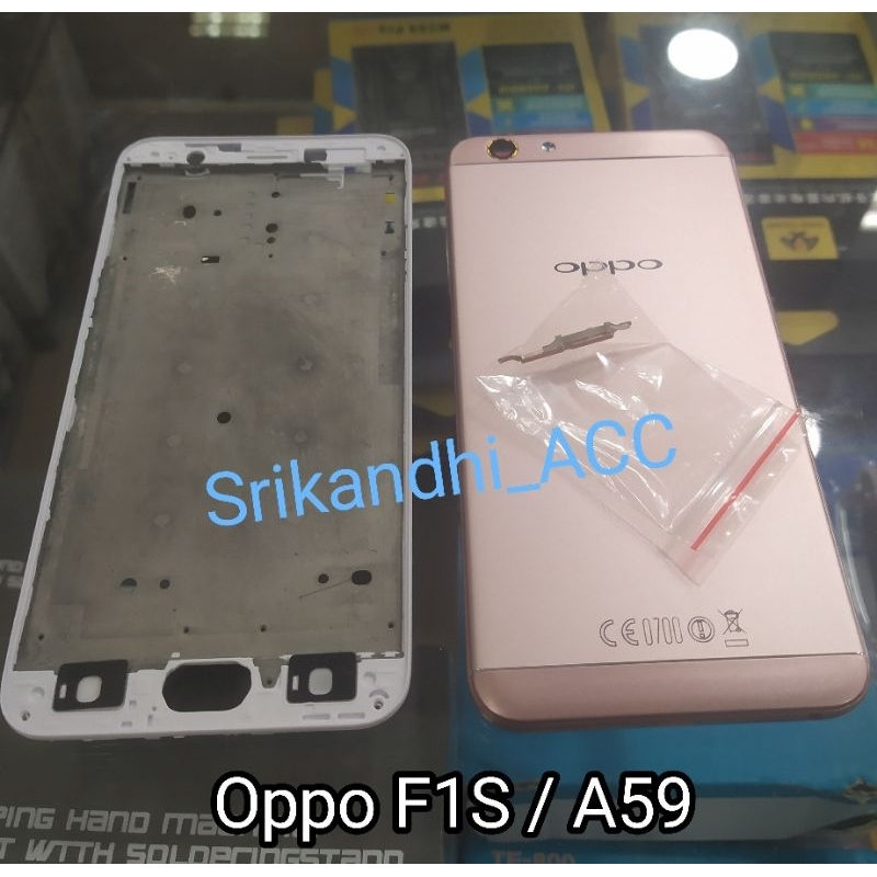 Cessing hausing fullset Frame lcd For Oppo F1S / A59 Backdor dan frame tulang tengah