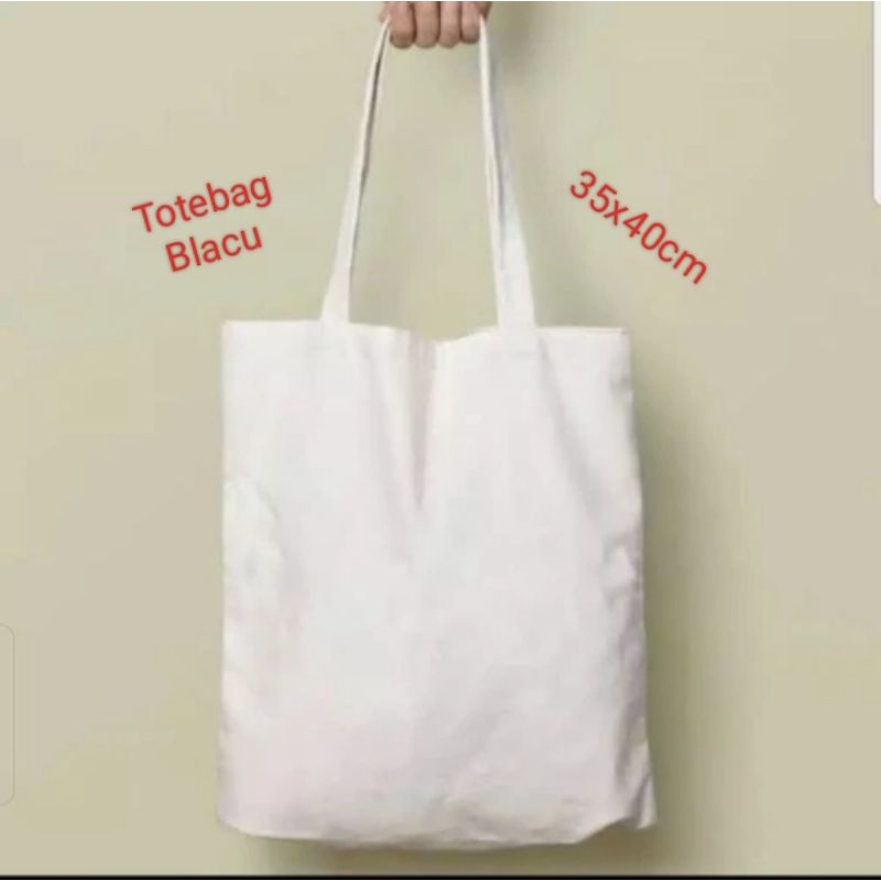 Ready Stock Tas Totebag Blacu Polos ukuran 35x40