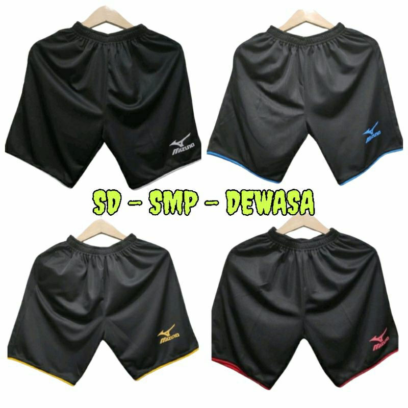Celana Pendek  Mizuno List Kolor Polos Olahraga voli joging gym futsal